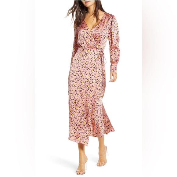 NWT Leith Pink Leopard Dress From Nordstrom - Picture 1 of 8